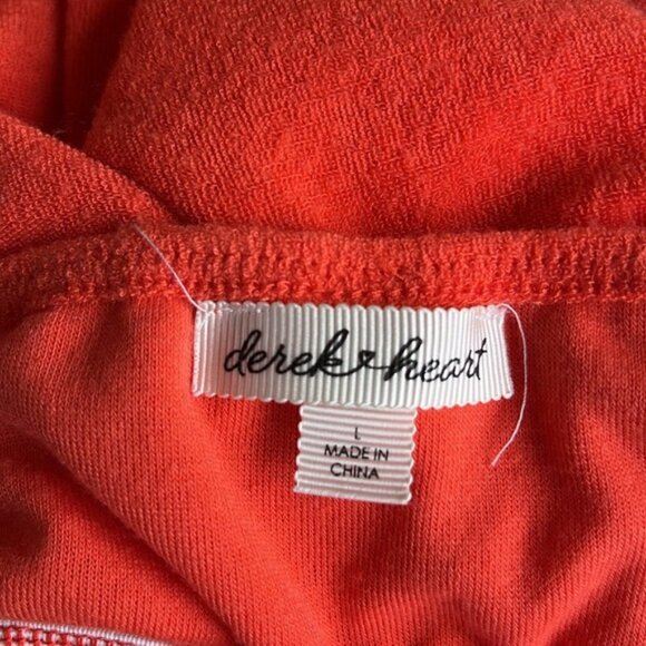 DEREK HEART Orange Terry Cloth Romper size large - Picture 5 of 6